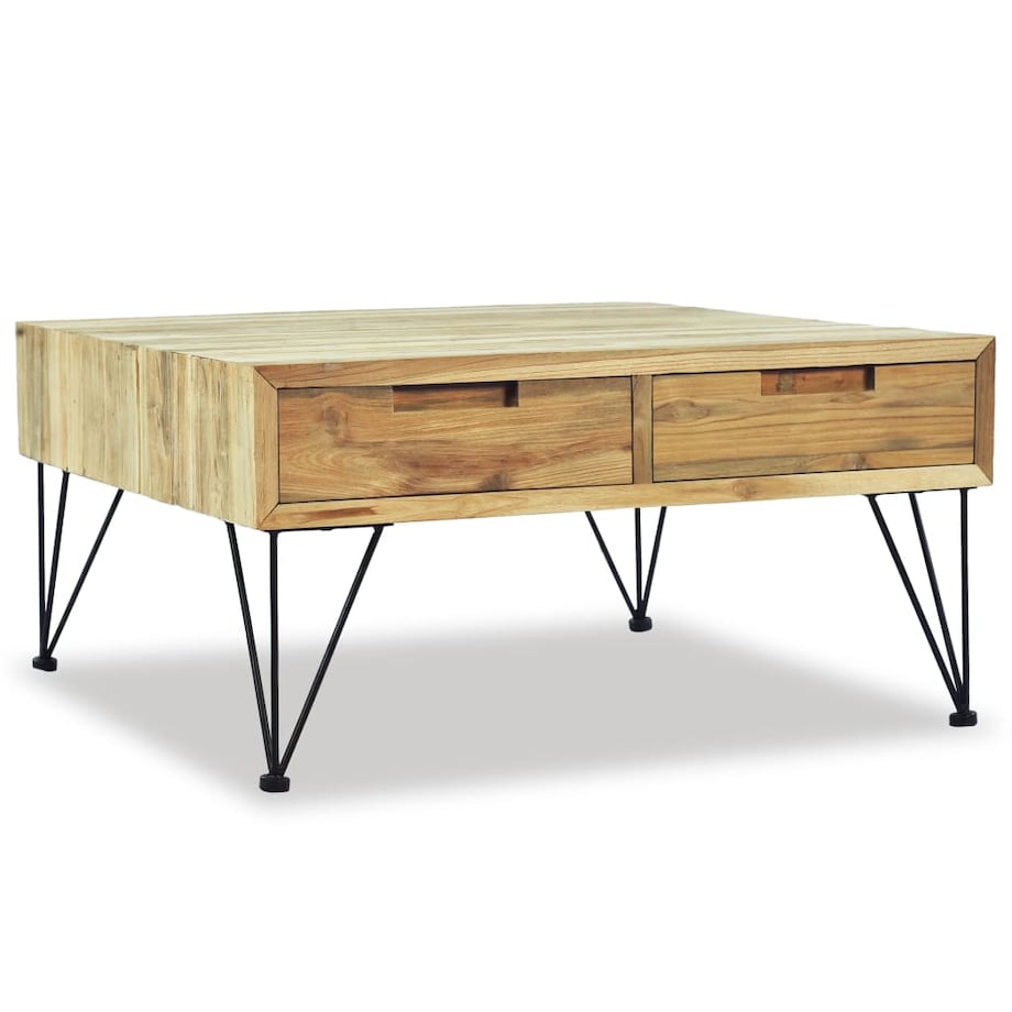 vidaXL Stolik kawowy, 80 x 80 x 40 cm, lite drewno tekowe