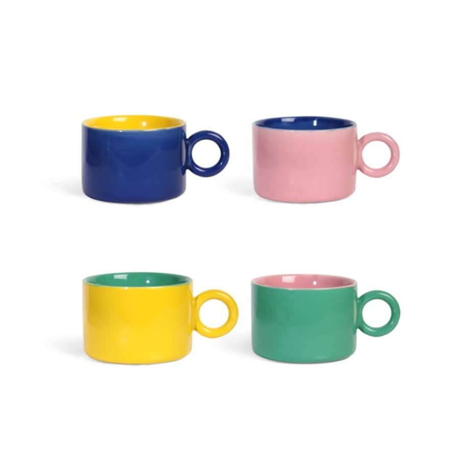 &k Amsterdam - Komplet kubków z kamionki Chiquito 4szt., multicolour