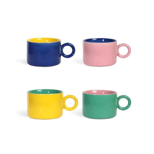 &k Amsterdam - Komplet kubków z kamionki Chiquito 4szt., multicolour