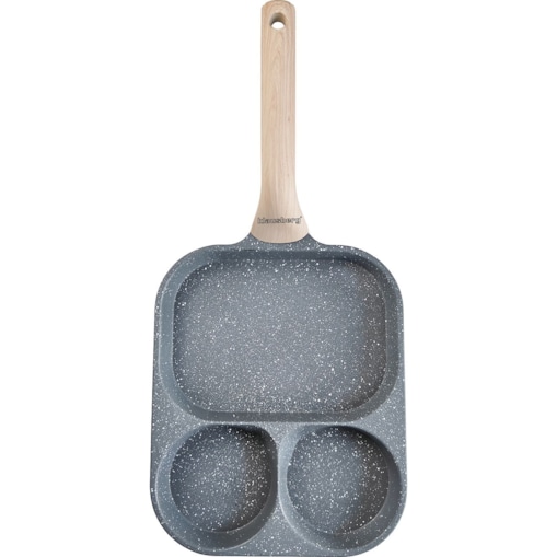 Patelnia marmurkowa 3 w 1 do jajek naleśników placków pancake 22x18cm SZARA KLAUSBERG