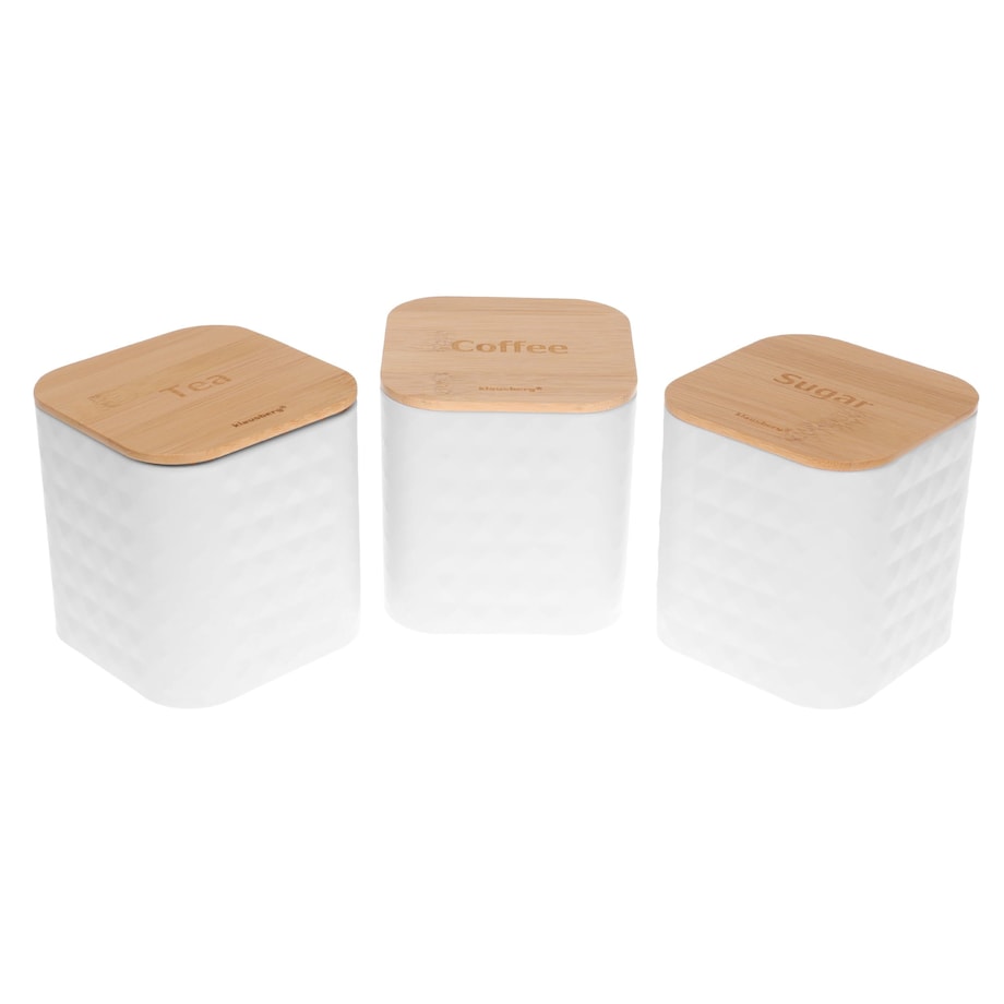 Chlebak w zestawie z 3 pojemnikami pojemnik na chleb pieczywo biały KLAUSBERG