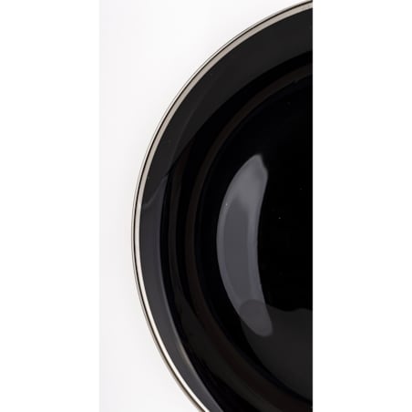 Podstawka dekoracyjna pod talerz, Ø 33x2 cm PULVINAR-4 czarna ze srebrnym obrzeżem