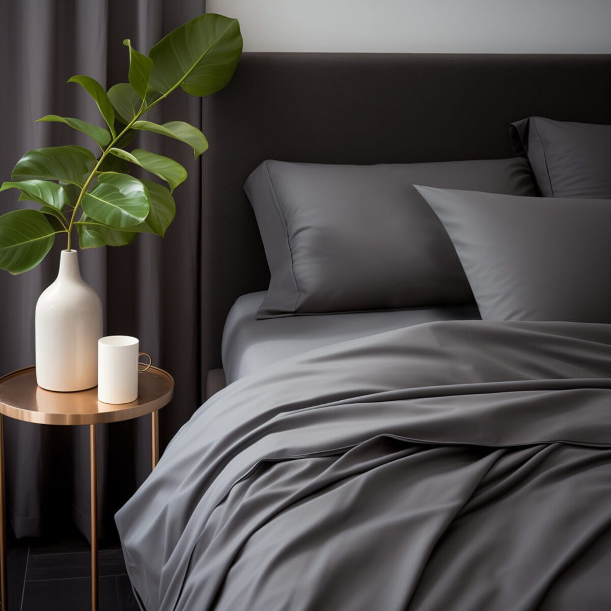 Poszewka satynowa 50x70 kolor Szary