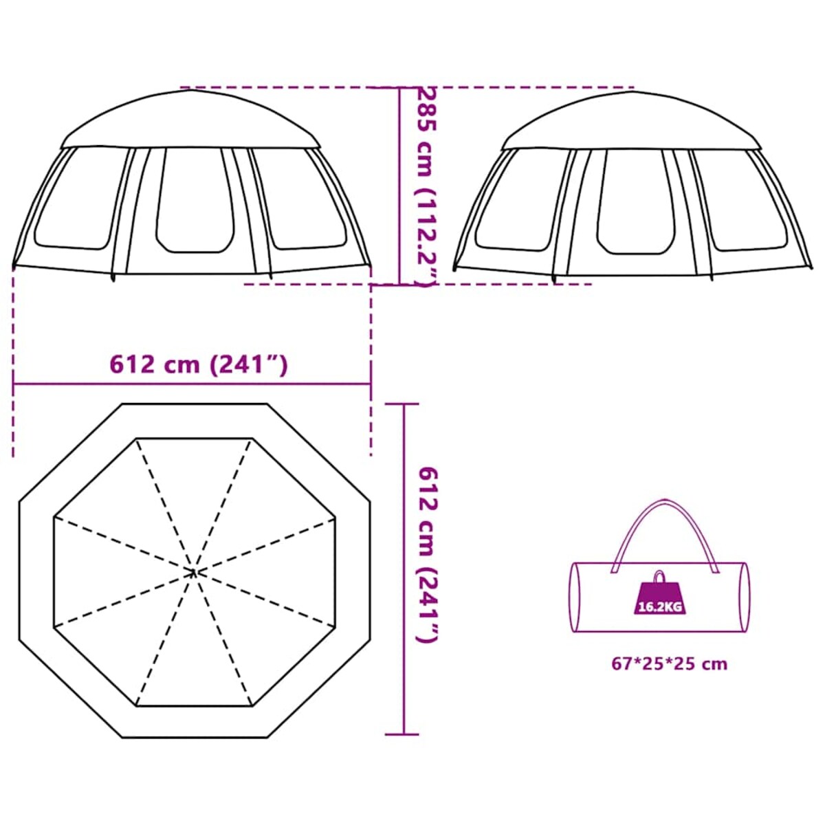 vidaXL Namiot basenowy z odpinanym tropikiem i ścianami z siatki
