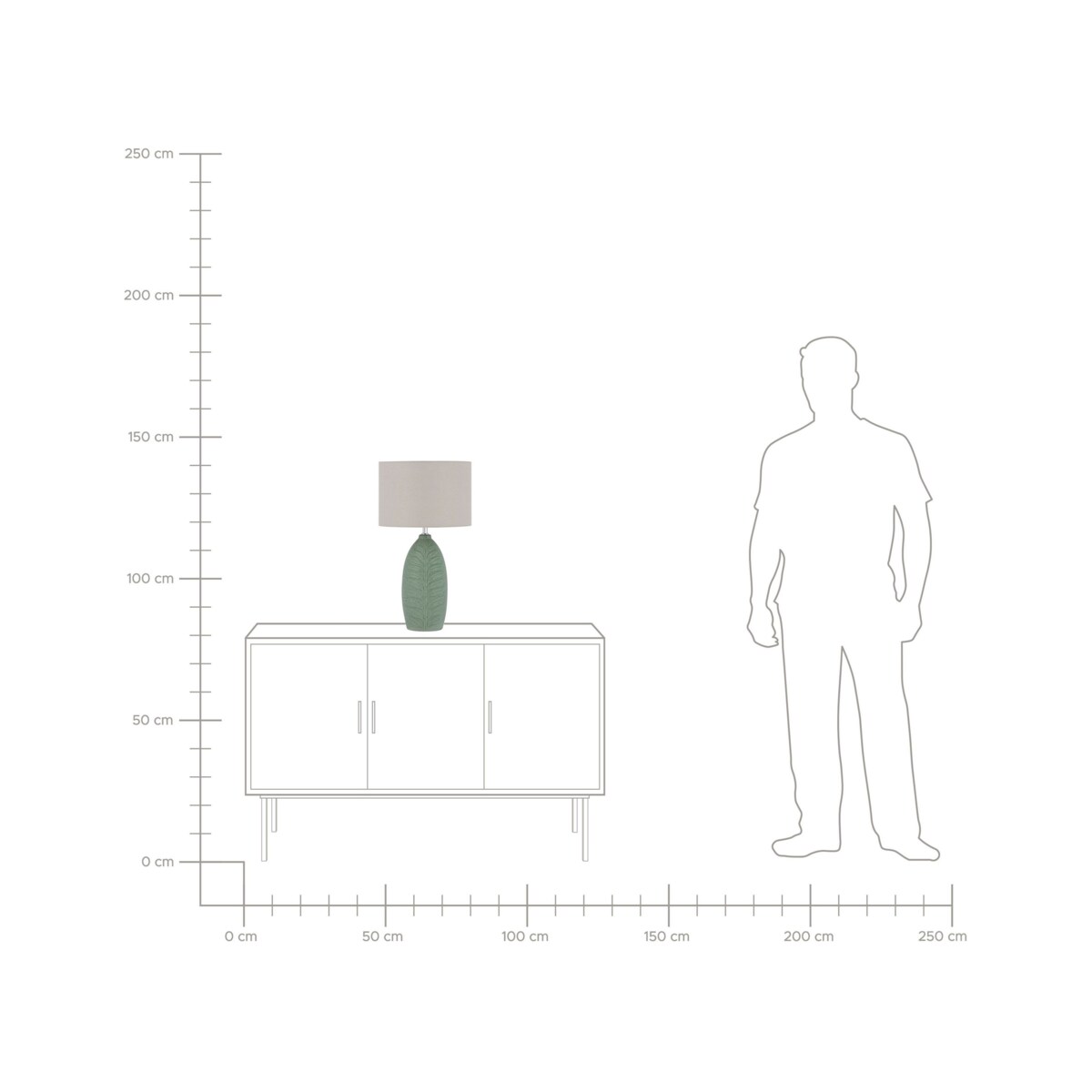 Lampa stołowa ceramiczna zielona OHIO