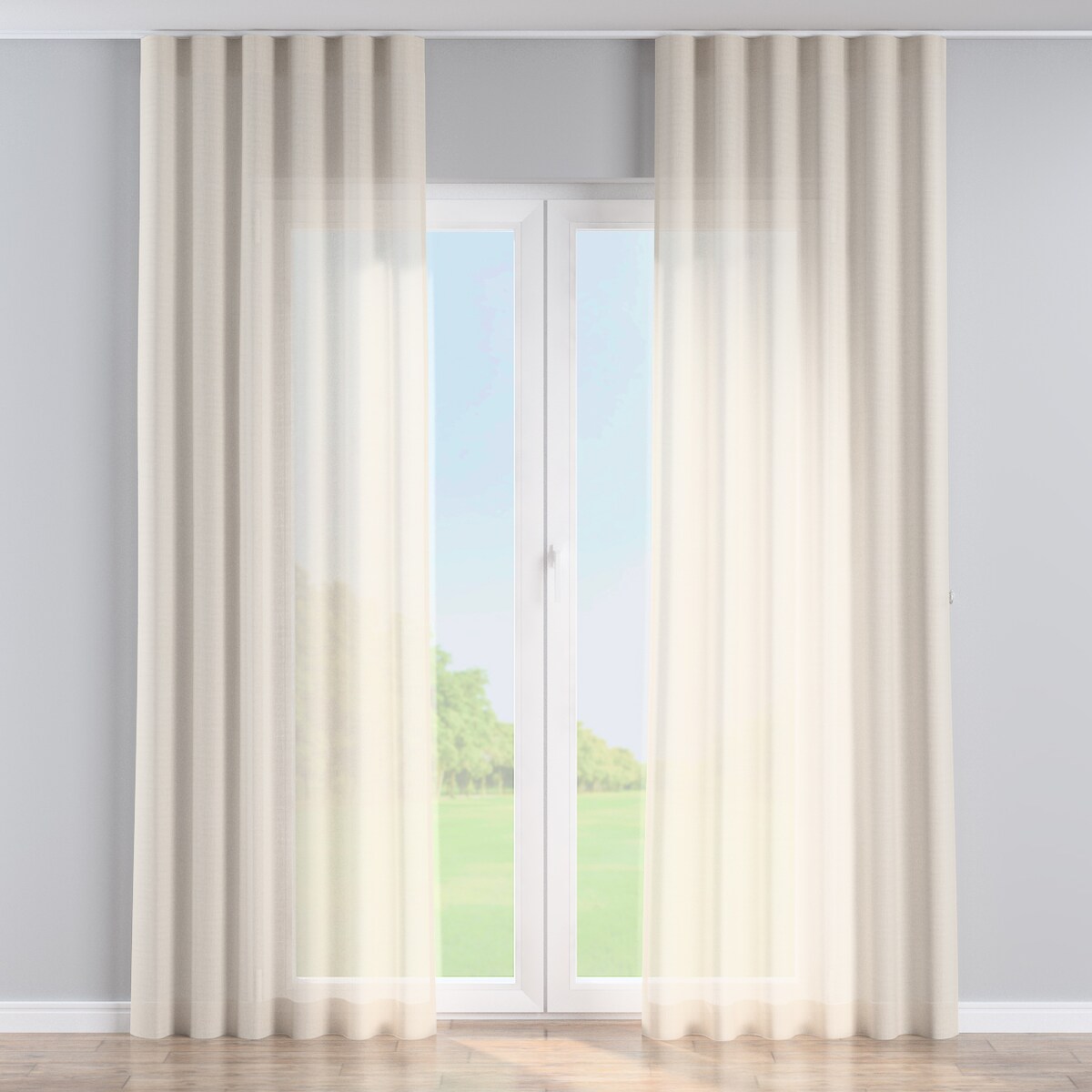 Zasłona na taśmie wave 130x260 kremowy