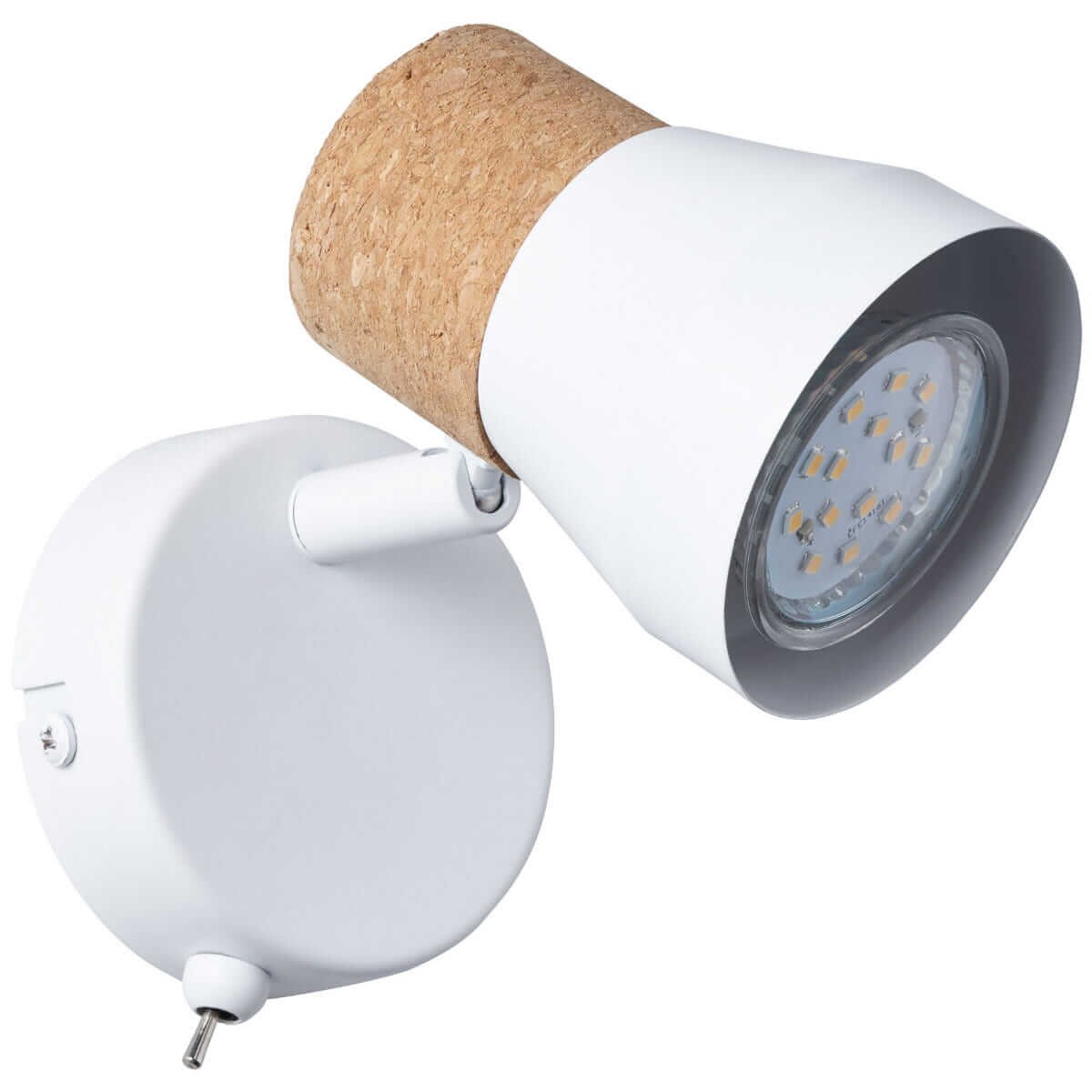 Metalowa lampa ścienna Moka 75711/75 Brilliant korek biała