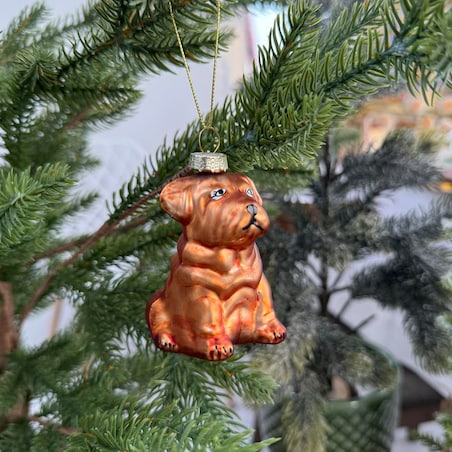 VILLA ITALIA Bombka szklana PIES złoty 7,5 cm