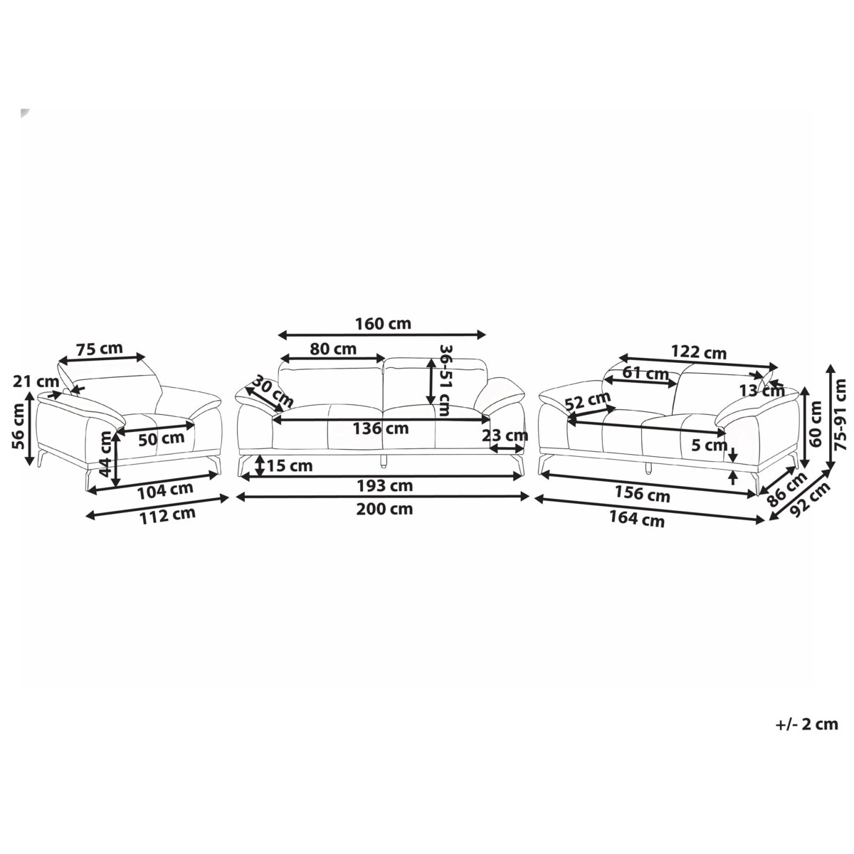 Komplet wypoczynkowy dla 6 osób VEJEN Ekoskóra Czarny