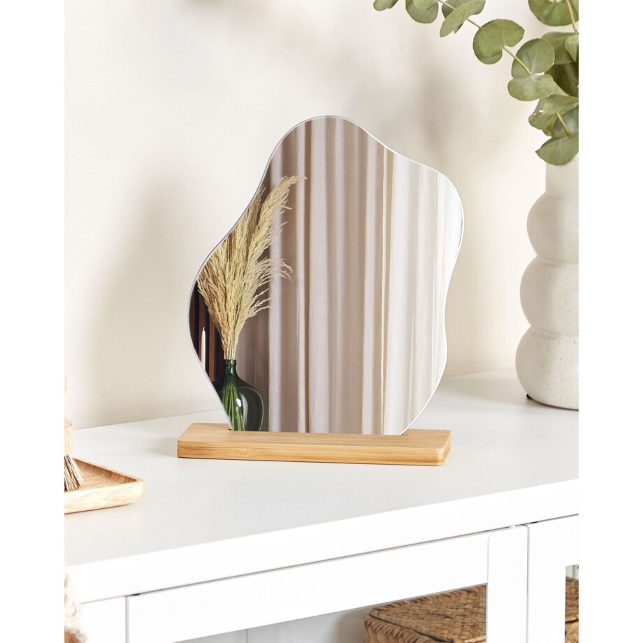 Lustro dekoracyjne 22 x 19 cm jasne drewno LOZERE