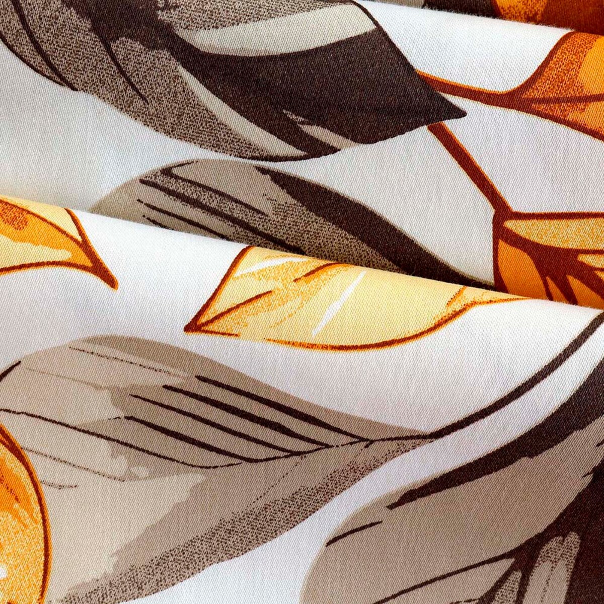 Pościel satyna bawełniana 160x200 Exclusive Leaves w brązowe i złote liście