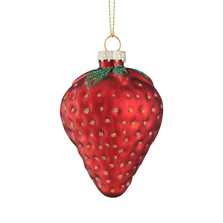 VILLA ITALIA Bombka szklana czerwona TRUSKAWKA 8 cm