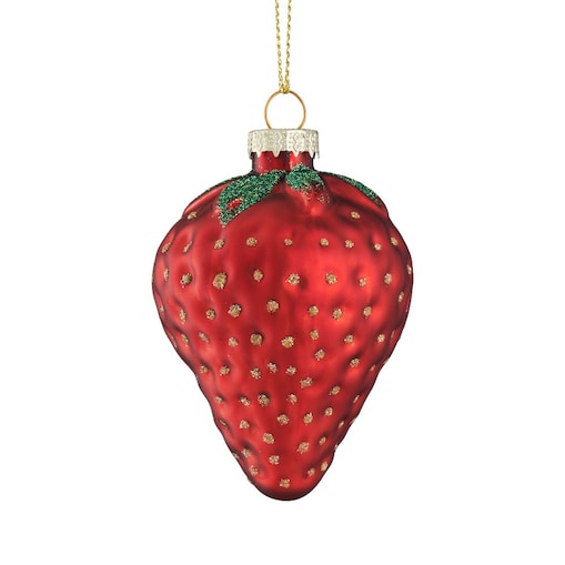 VILLA ITALIA Bombka szklana czerwona TRUSKAWKA 8 cm