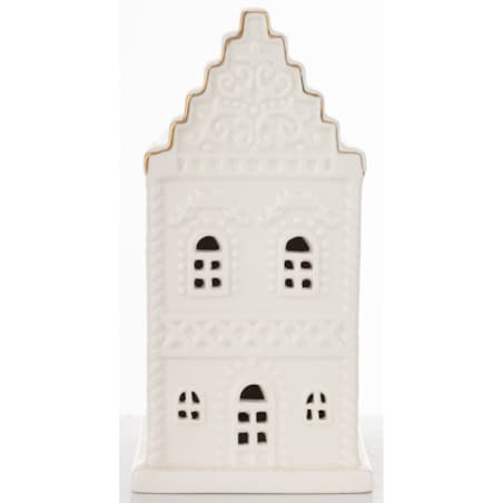 Ceramiczny biały domek LED 15,5x8 cm ADANIK