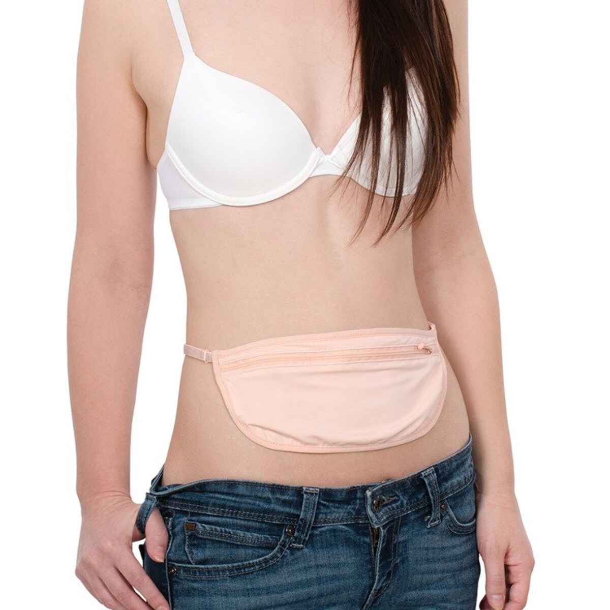 Sekretny portfel podróżny na pas antykradzieżowy Pacsafe Coversafe S100 - różowy