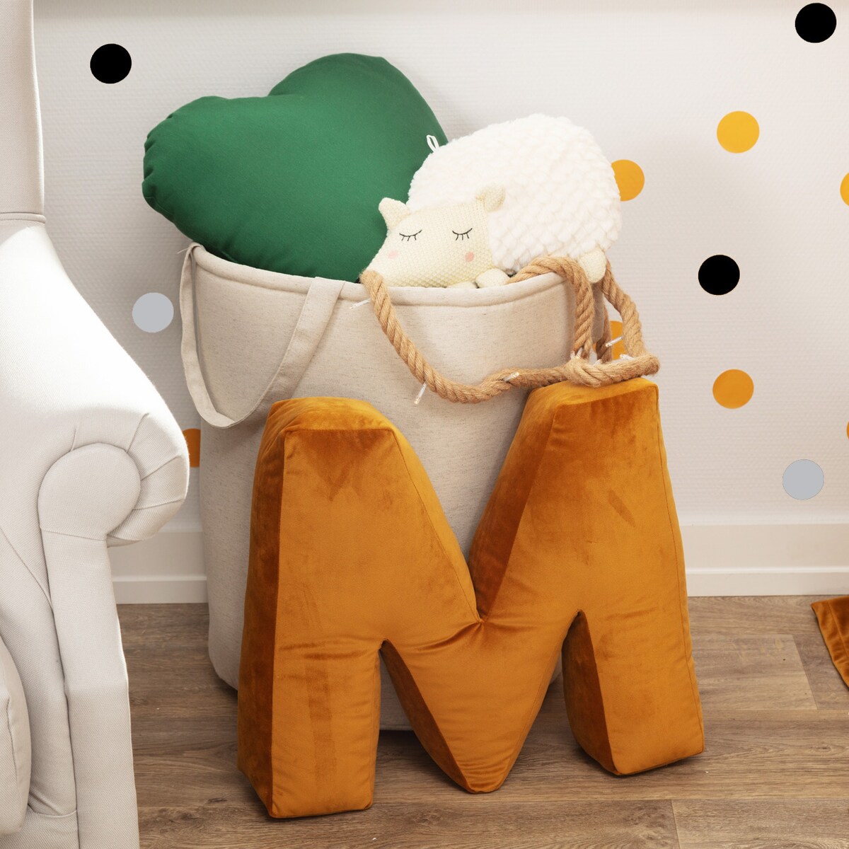 Zestaw naklejek Mini Dots yellow tone, 40x40 cm