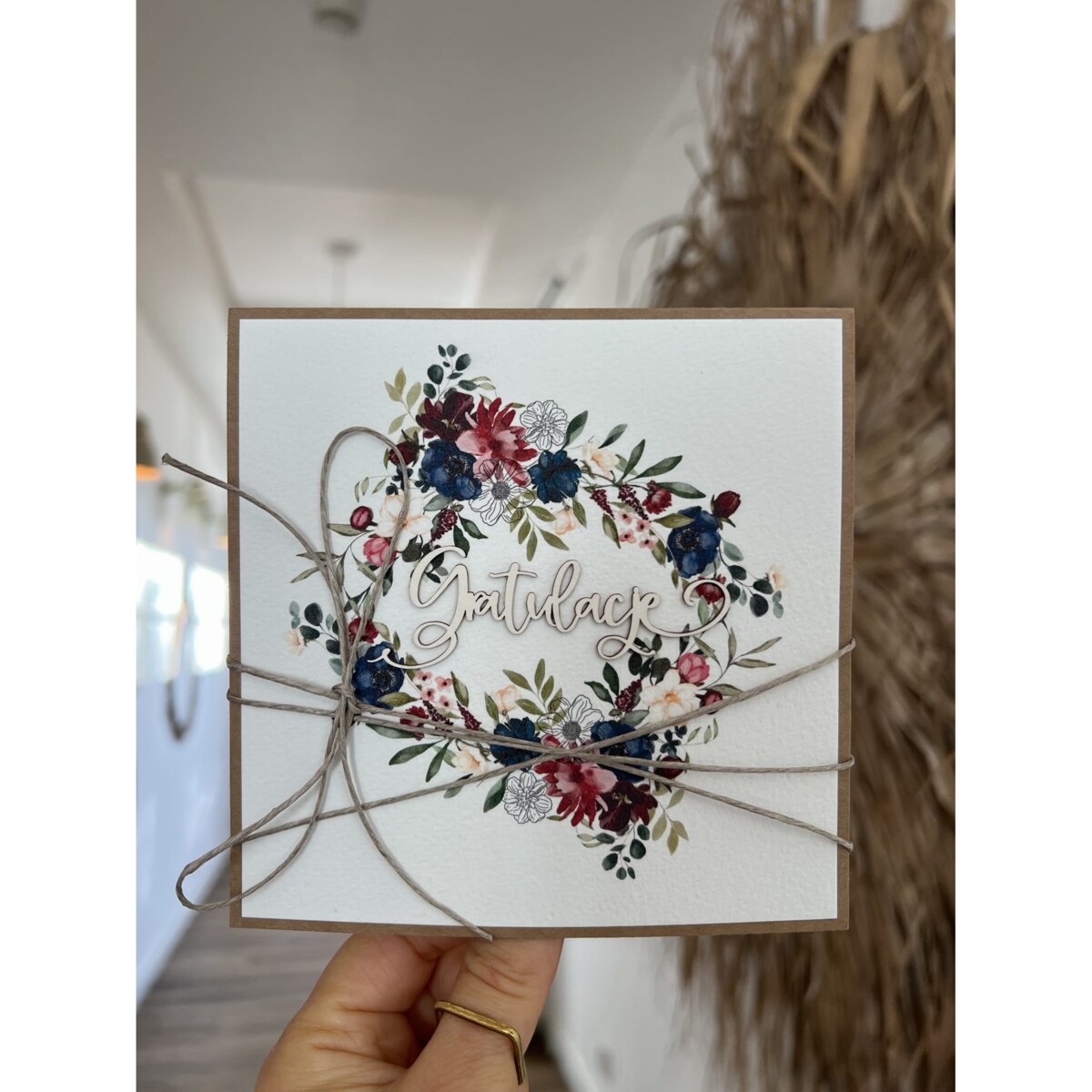 Ręcznie robiona kartka gratulacyjna - gratulacje 2