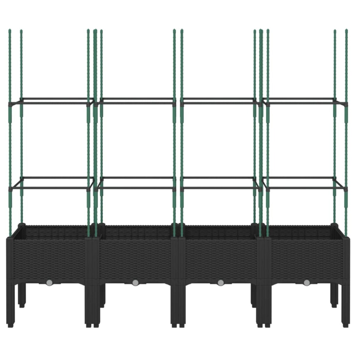 vidaXL Donica ogrodowa z kratką, czarna, 160x40x142,5 cm, PP
