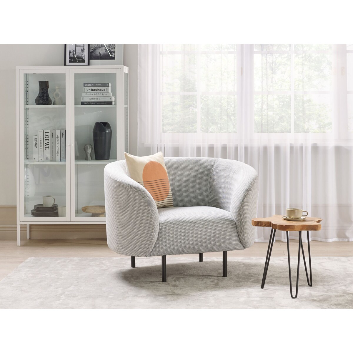 Komplet wypoczynkowy LOEN Czarny/ biały dla 3 osób