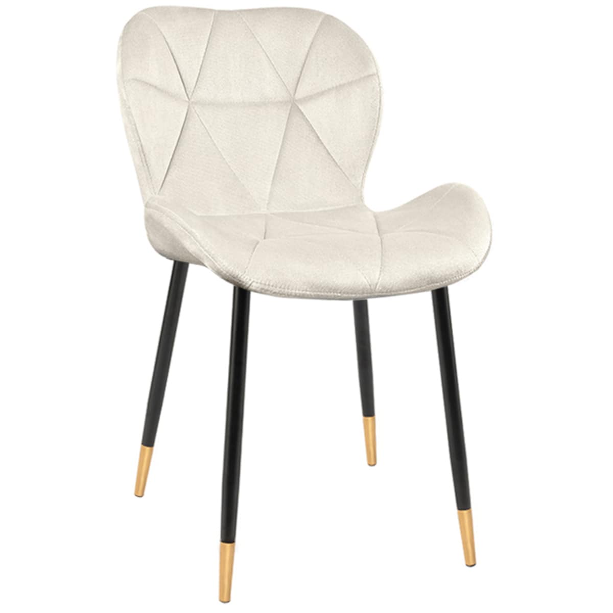 Krzesło tapicerowane beżowe welurowe pikowane nowoczesne do salonu jadalni