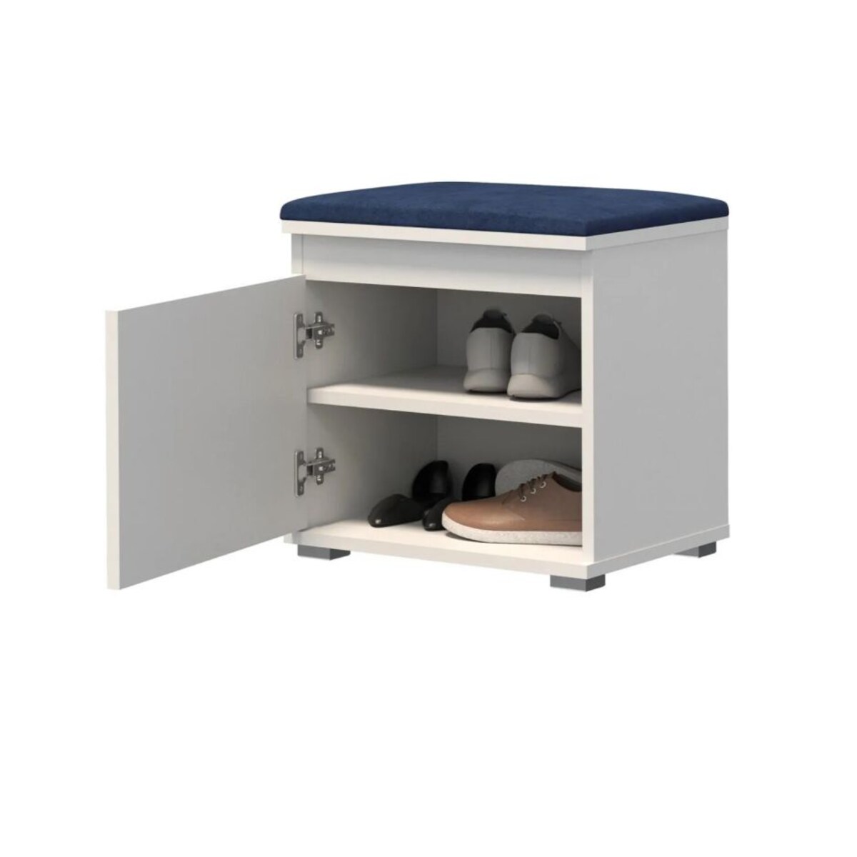 Szafka na buty z siedziskiem SINGAPUR 50 biała/granatowa