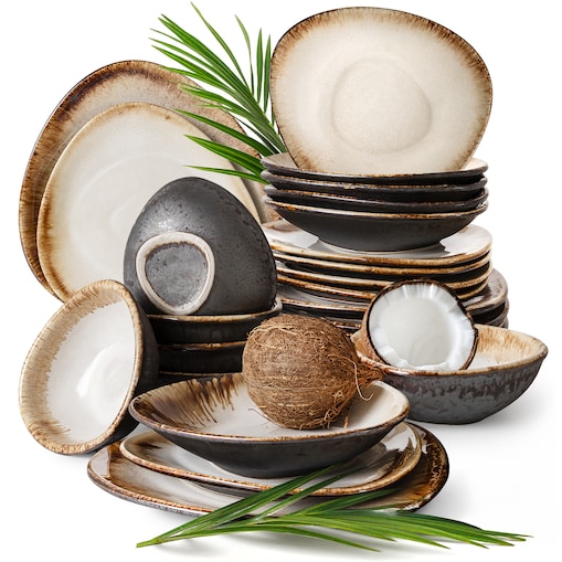 Konsimo PRIMA Zestaw obiadowy 6os. (24 el.), jasnobeżowy