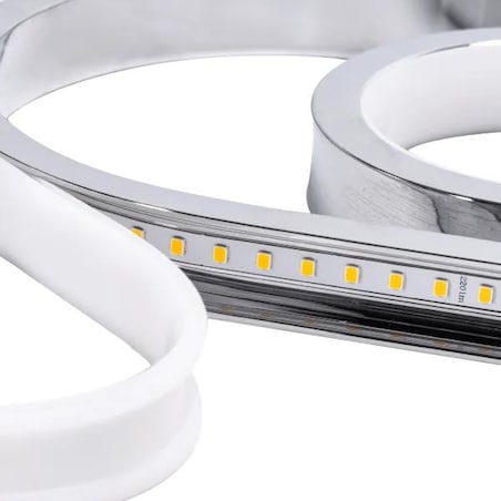 lampa wisząca led z metalu i silikonu, 35 w, 2700k owalna