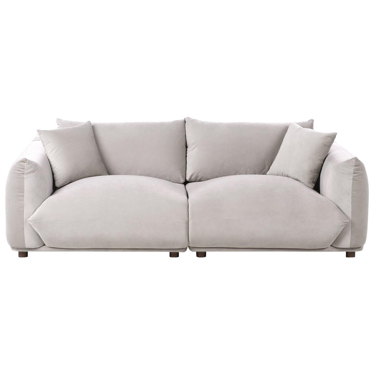 Sofa dla 3 osób LUVOS Welur Beżowoszary