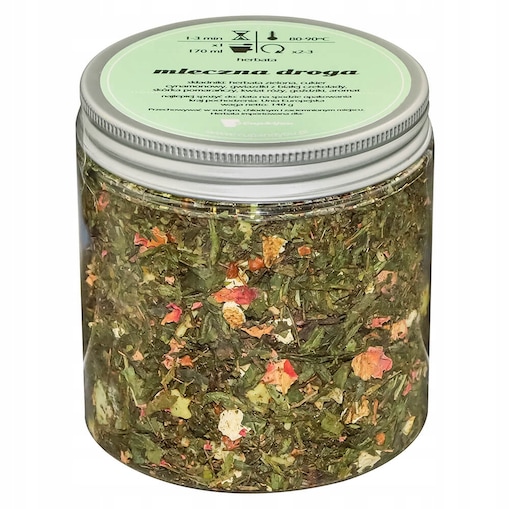 Herbata zielona MLECZNA DROGA o smaku cynamonowym z kremową czekoladą - herbata liściasta sypana mieszanka napar susz - gotowa na prezent upominek