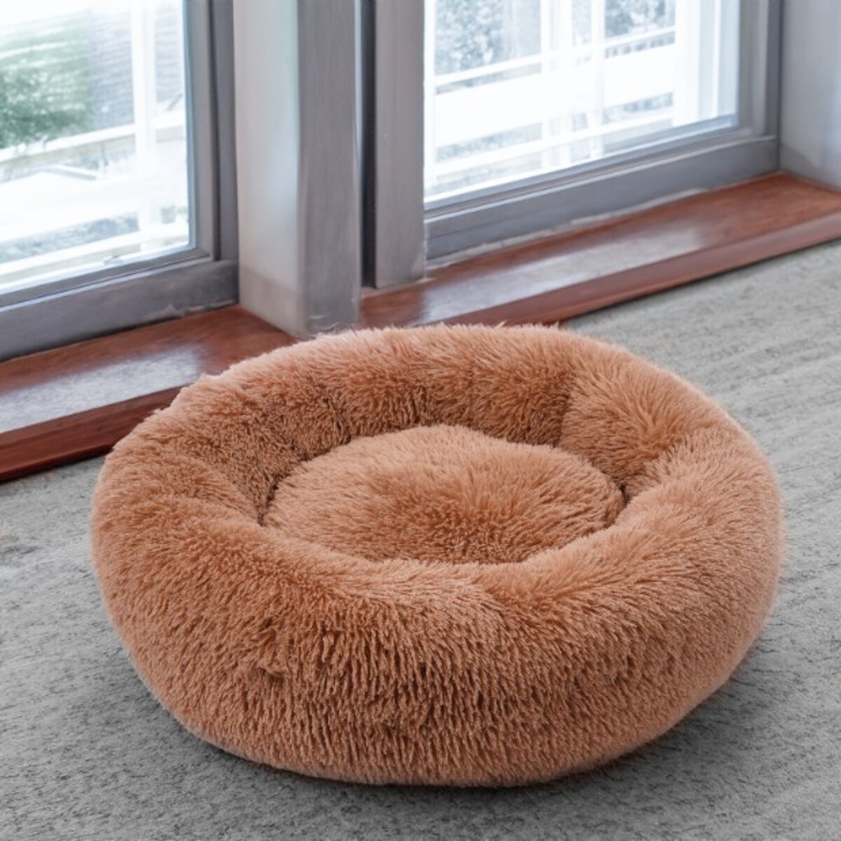 PLUSZOWE OKRĄGŁE LEGOWISKO kojec DLA PSA KOTA poduszka posłanie 80x80