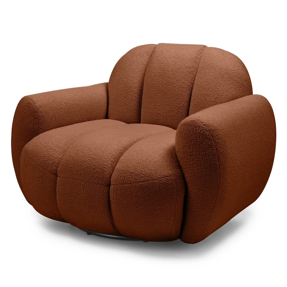 Fotel obrotowy 77x106x85 PALLASS bouclé miedziany