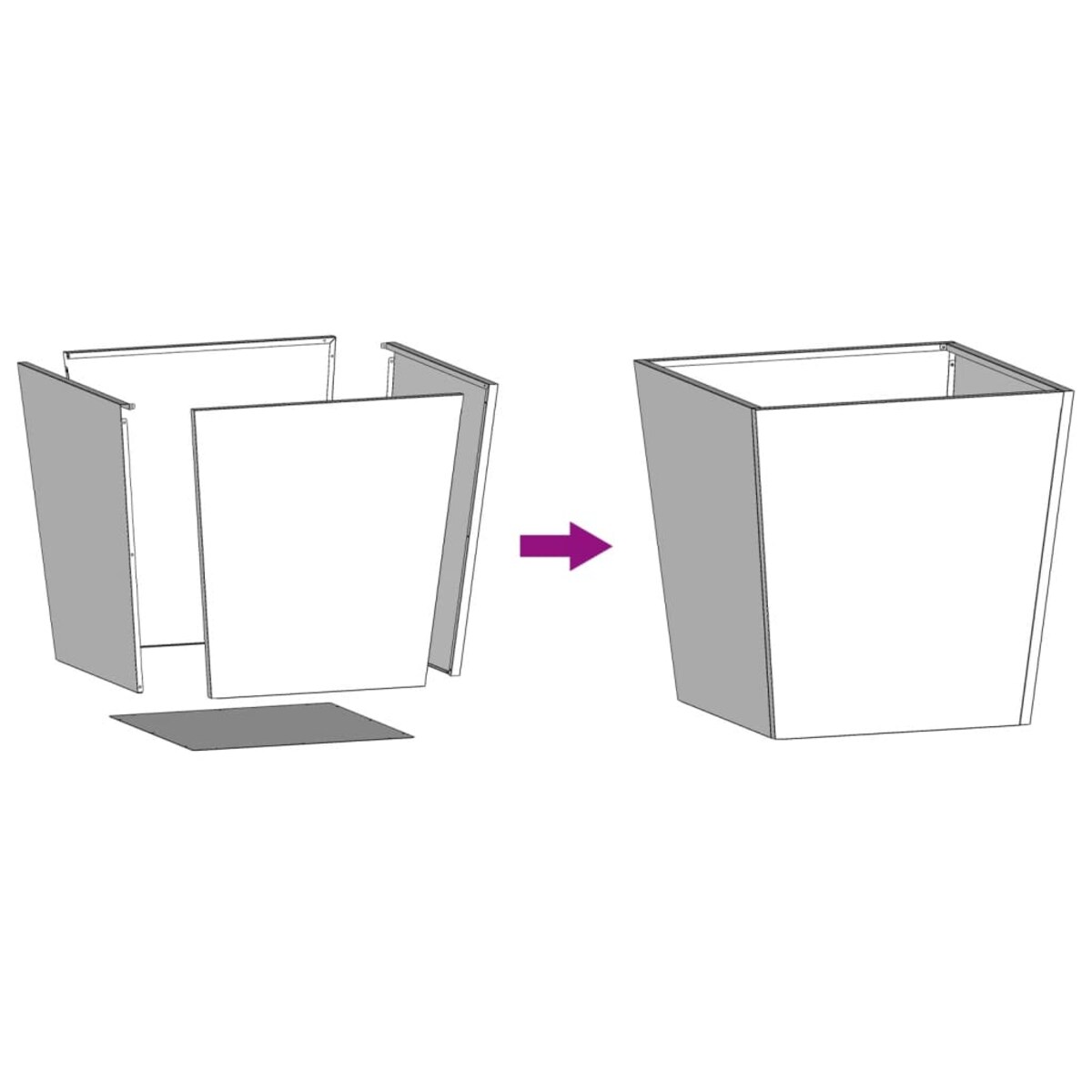 vidaXL Donica ogrodowa, biała, 50x50x50 cm, stalowa