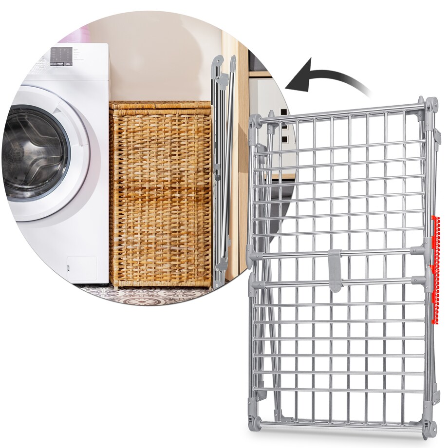 Suszarka na pranie ze stali nierdzewnej stojąca 19m Massido Debora