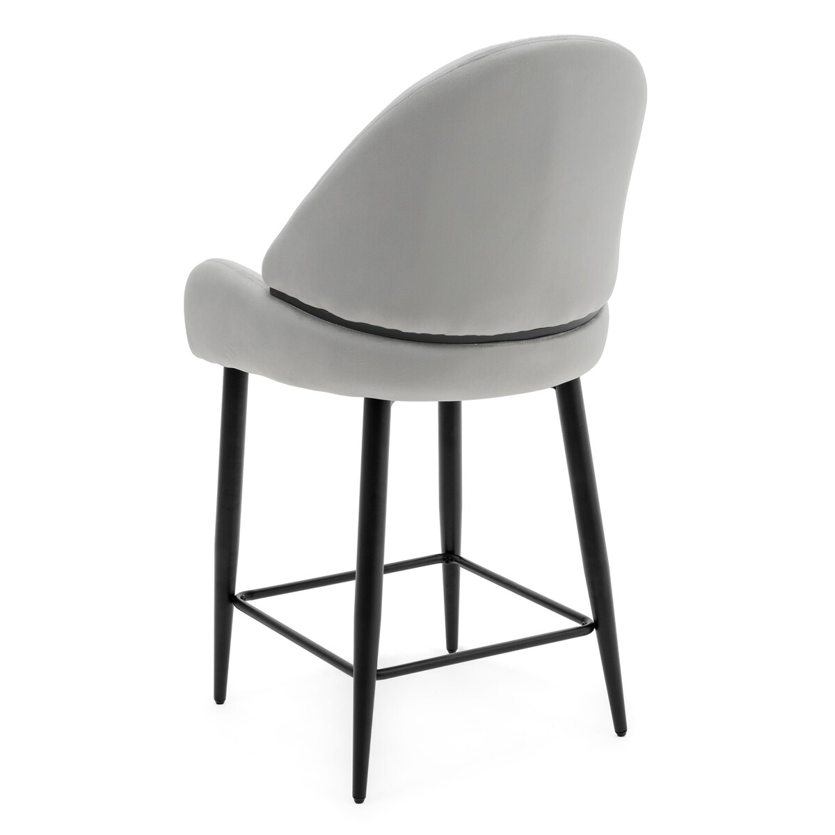 Hoker tapicerowany welurowy do salonu BERGAMO jasnoszary