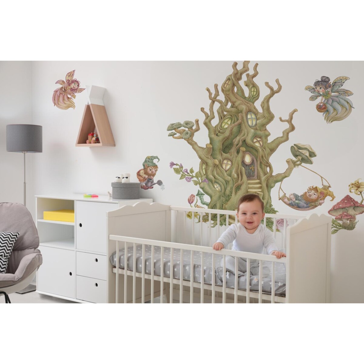 Zestaw naklejek na ścianę, Leśne stworzenia wróżki, 60cm