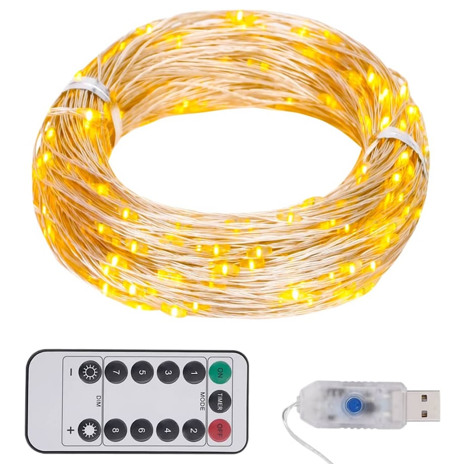 vidaXL Lampki LED, 300 diod, ciepła biel, 30 m