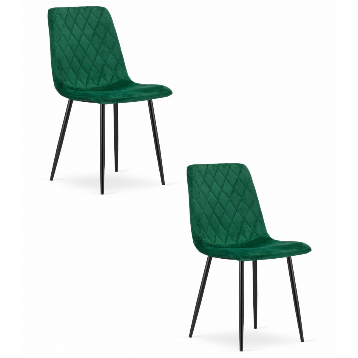 Krzesło Do Jadalni Kuchni Salonu Turin - Ciemna Zieleń Aksamit X 2