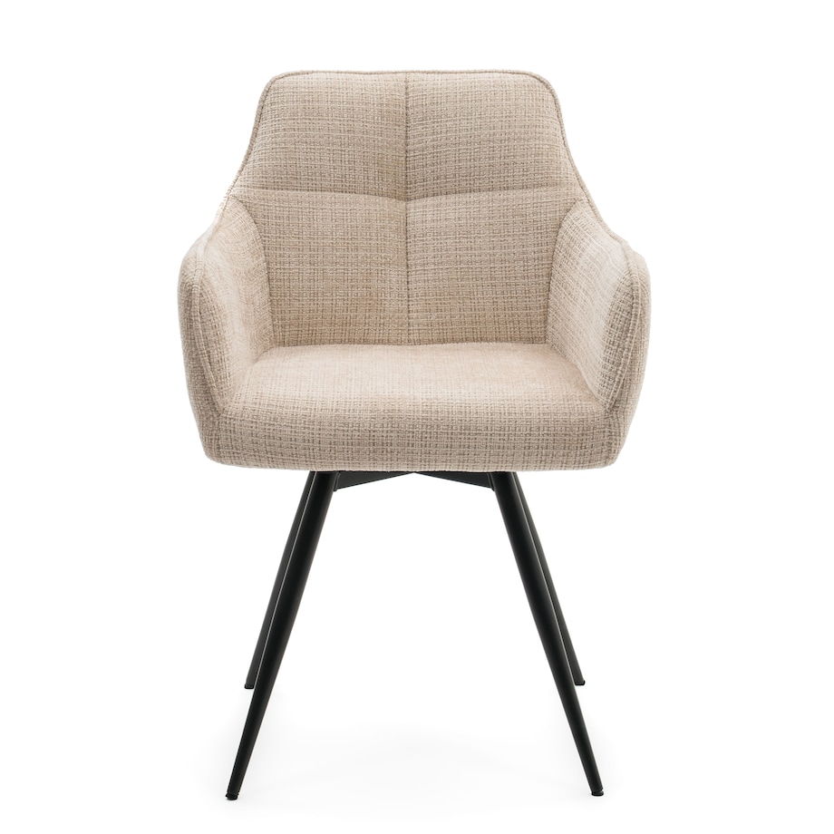 Krzesło tapicerowane obrotowe szenilowe do salonu QUATTRO jasnobeżowe