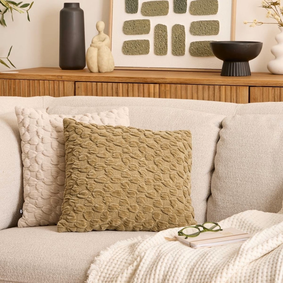 Poduszka dekoracyjna, khaki, Nova, 40x40 cm