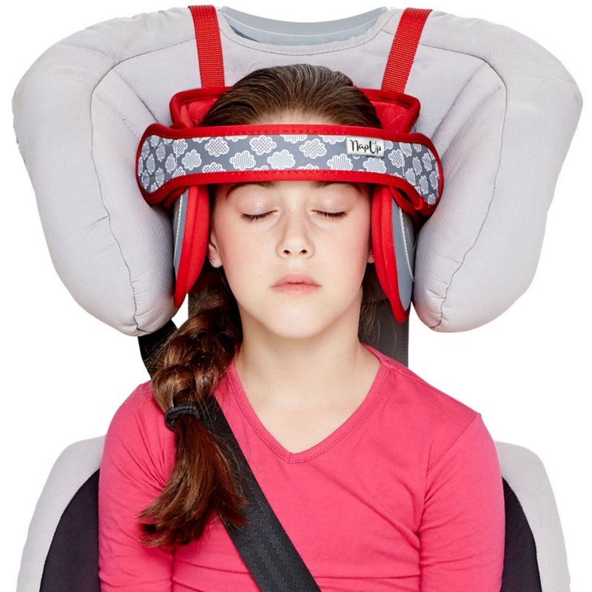 Opaska podtrzymująca głowę w foteliku samochodowym dla dzieci - czerwona