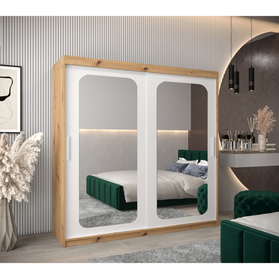 Szafa przesuwna Garderoba PROMO T3 200 artisan/biały