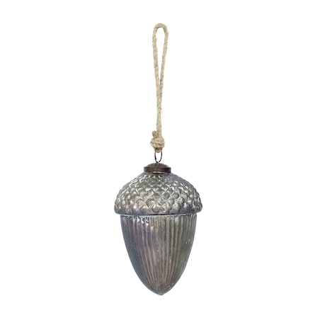 Bombka Vintage Frost 14 cm grey boże narodzenie, święta, świąteczne, szary, 10x14 cm