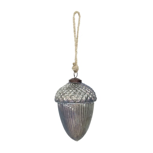 Bombka Vintage Frost 14 cm grey boże narodzenie, święta, świąteczne, szary, 10x14 cm