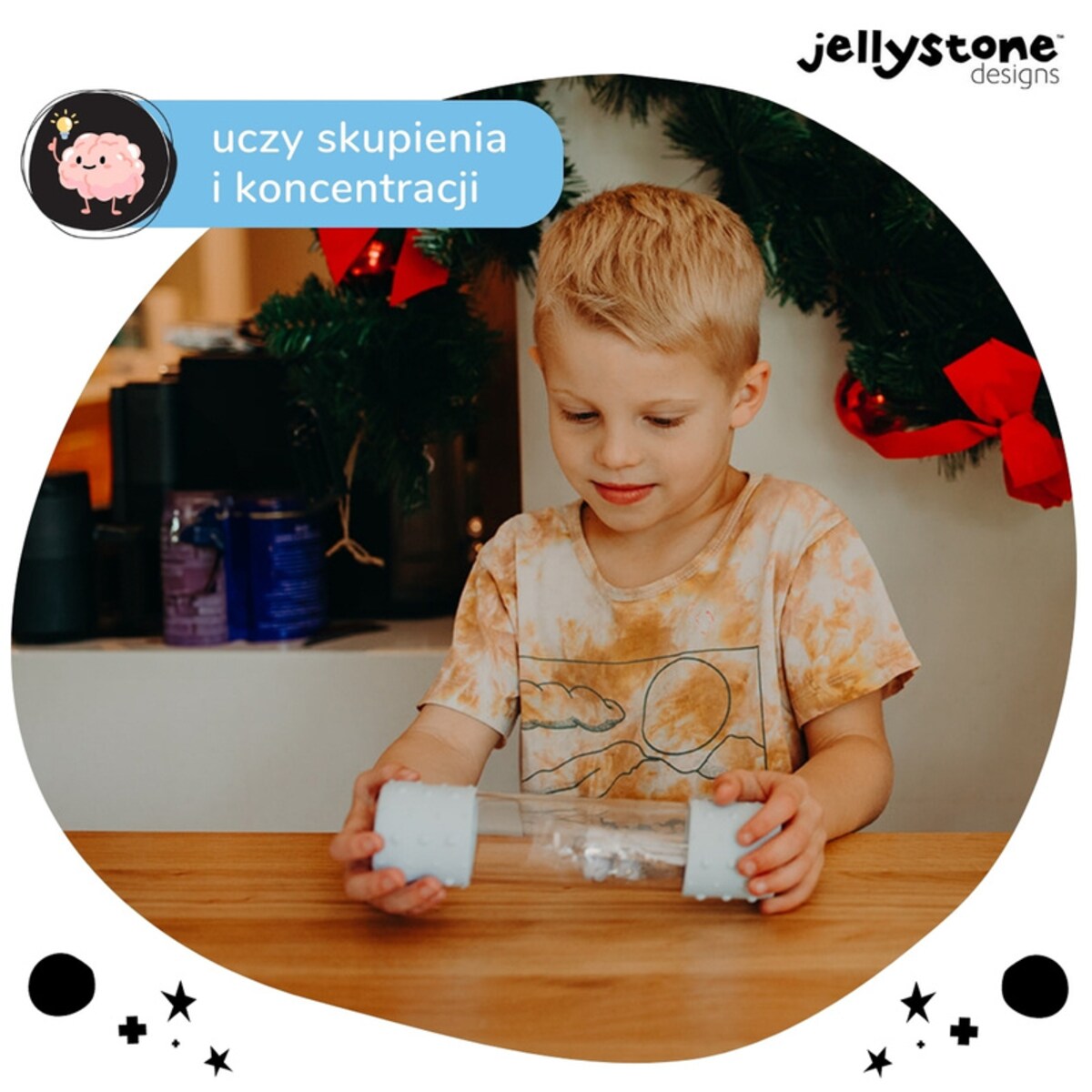 Butelka sensoryczna DIY, Śnieg Jellystone Designs