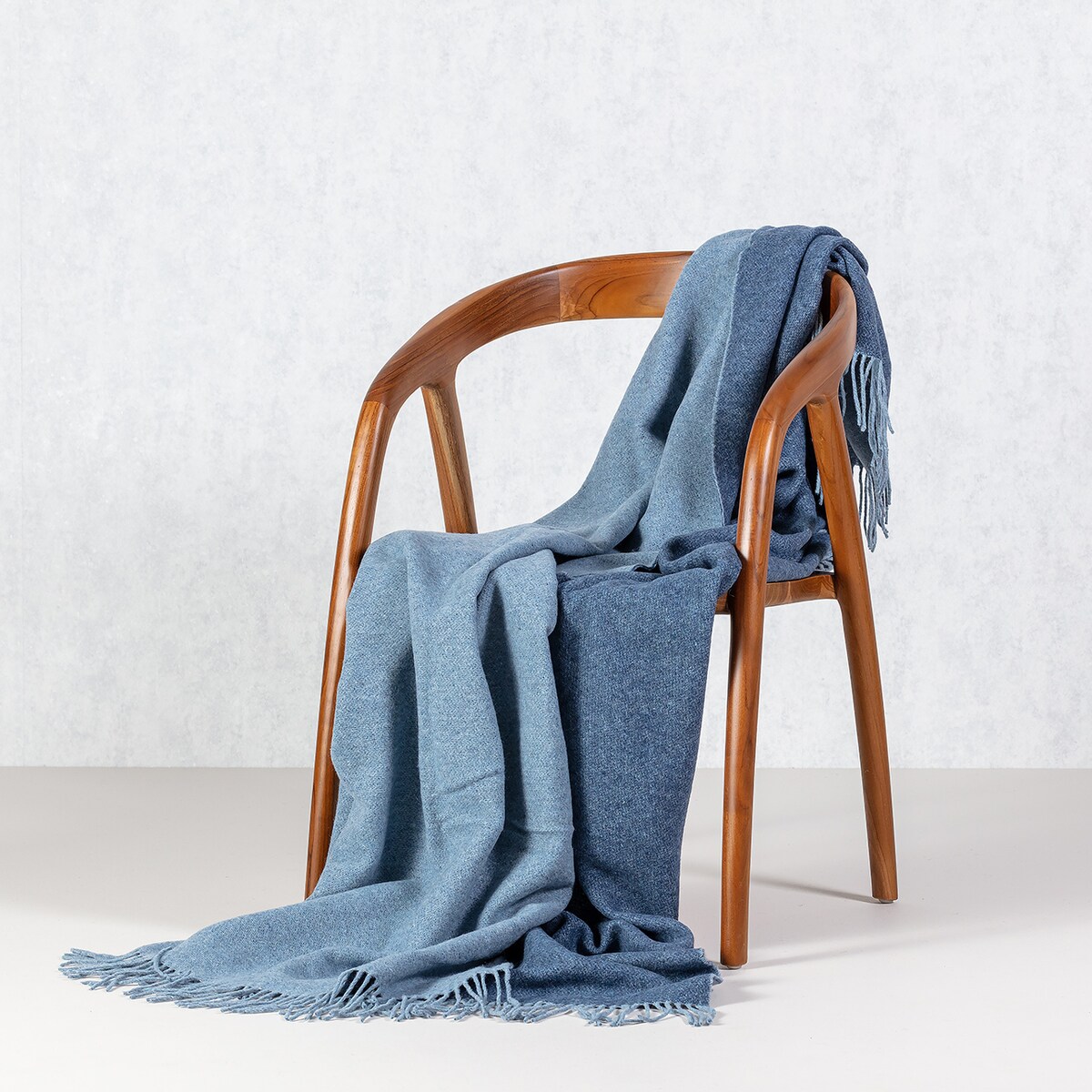 Pled Merinos 140x200cm melange blue, 140 x 200 cm