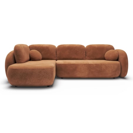 Nowoczesny Narożnik rozkładany OLIVIO II, lewy, pomarańczowy