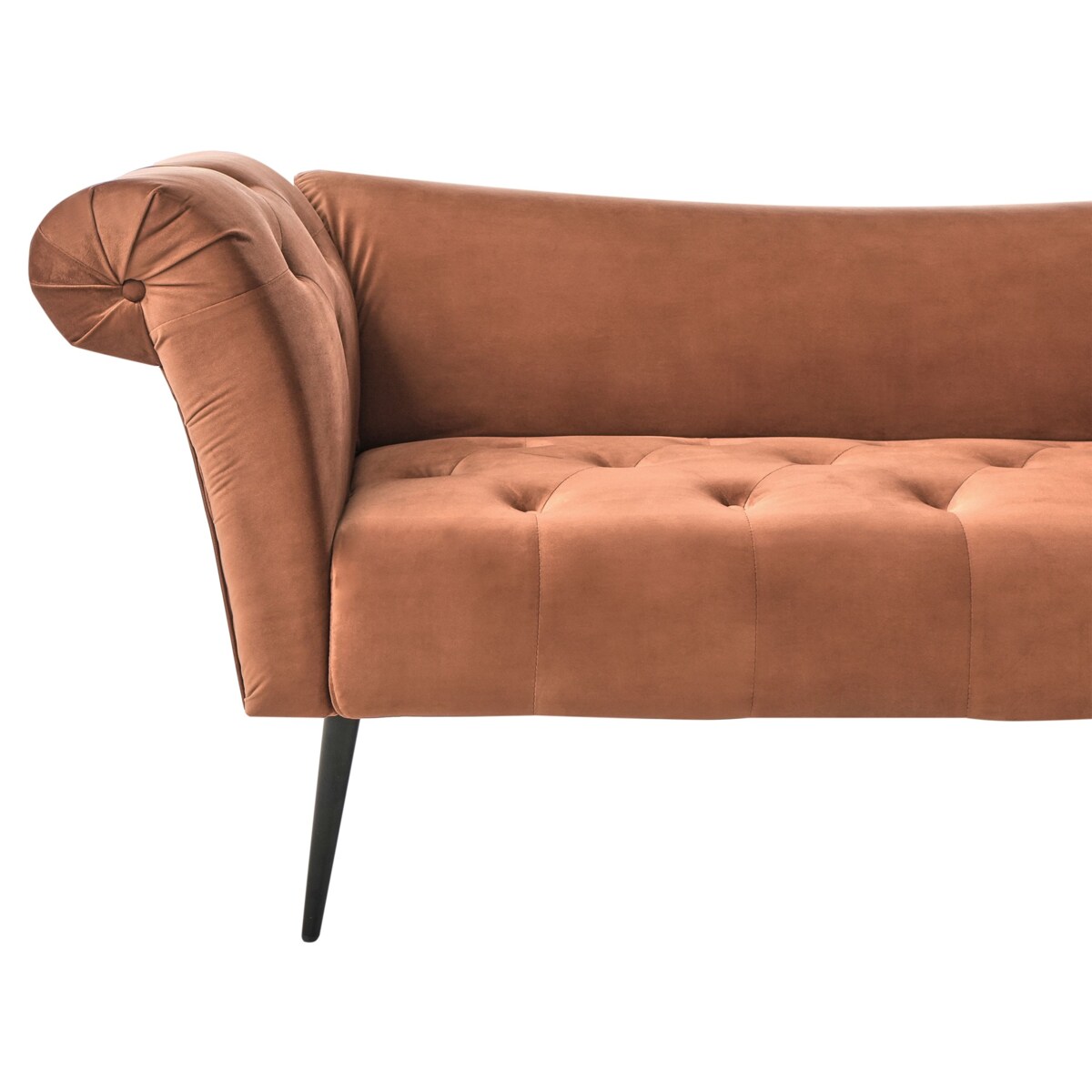 Szezlong NANTILLY Welur Złoty brąz