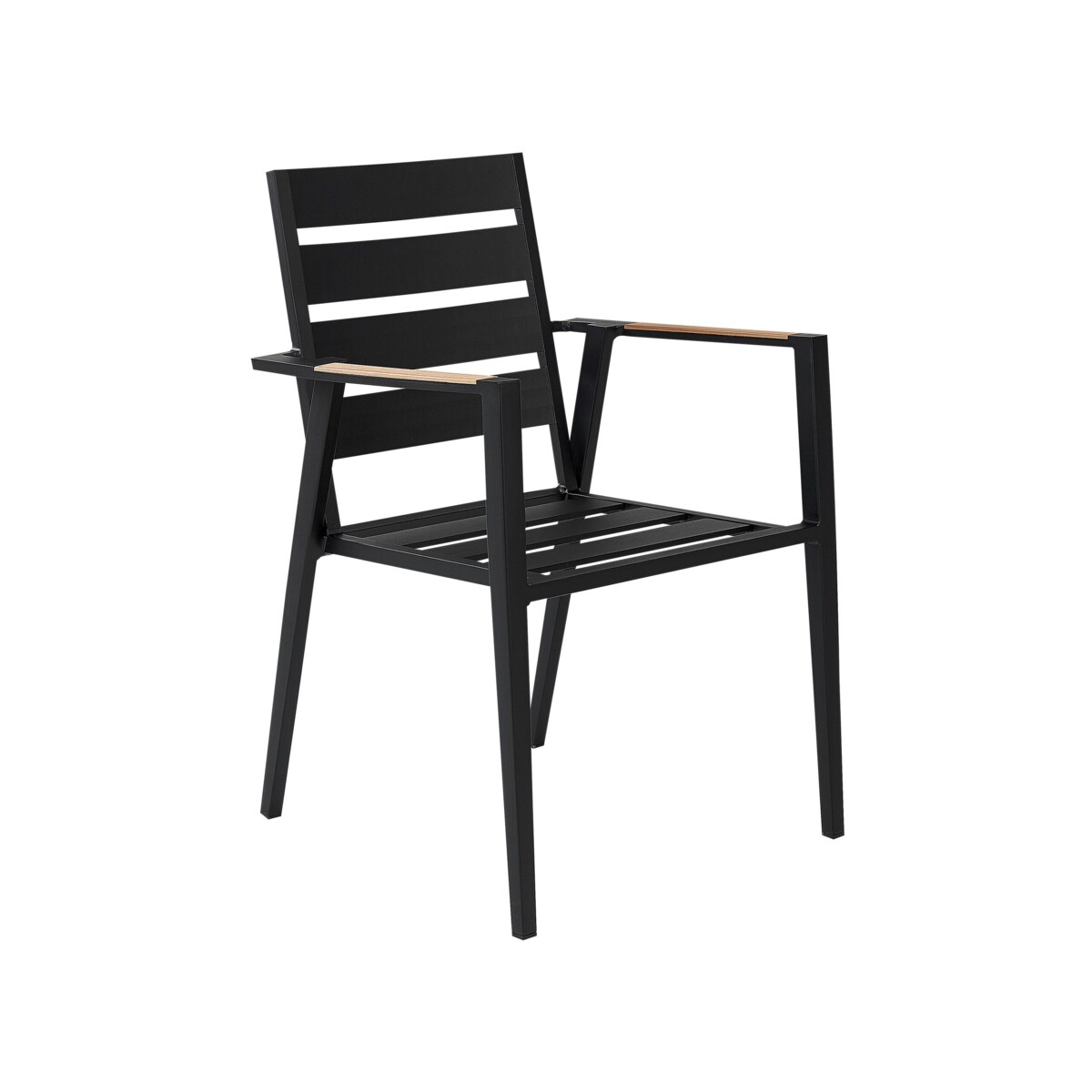 Zestaw ogrodowy stół i 4 krzesła czarny z poduszkami szarymi OLMETTO/TAVIANO