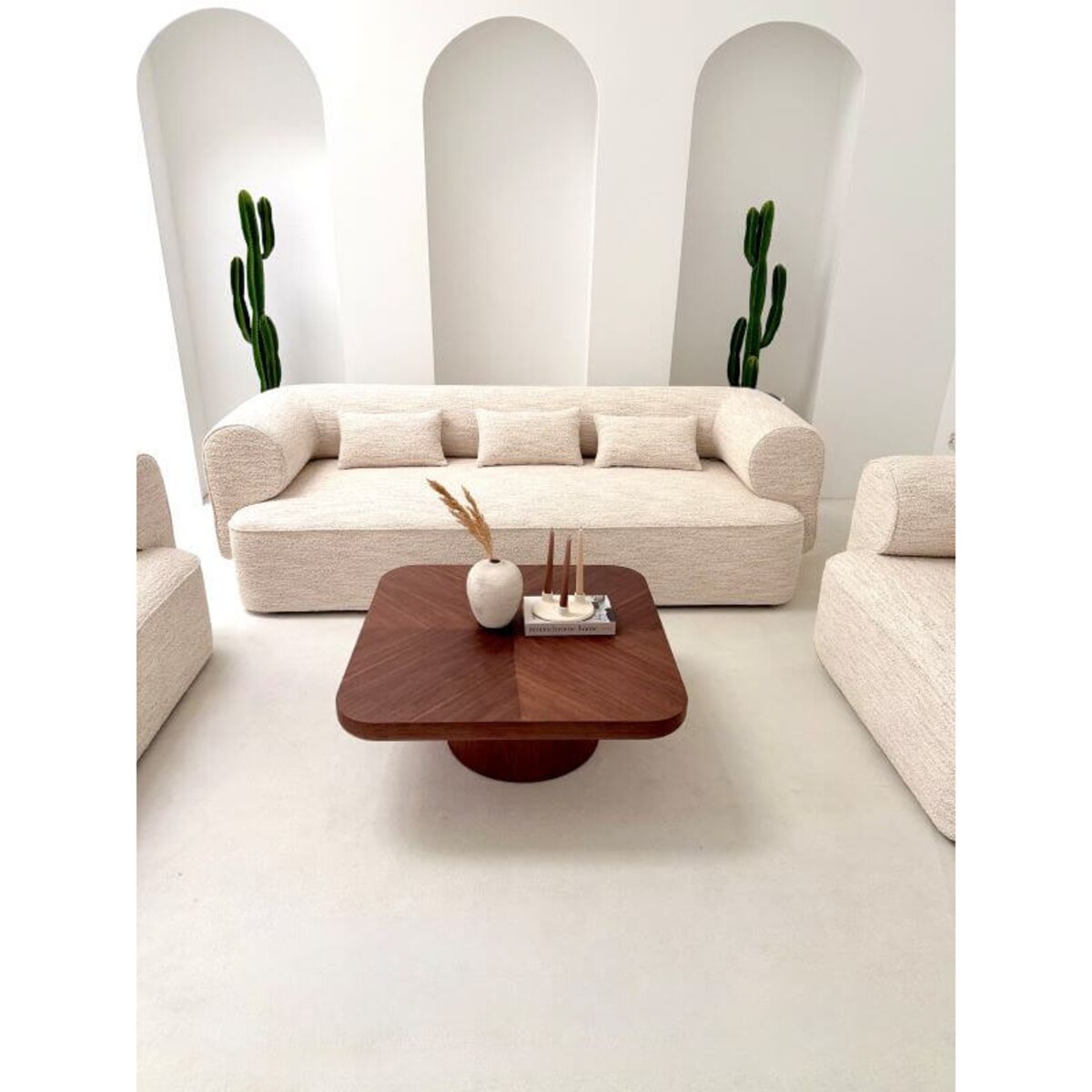 SOFA TRZYOSOBOWA BELAGIO – KREMOWY MELANŻ Z BORDEM