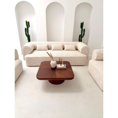 SOFA TRZYOSOBOWA BELAGIO – KREMOWY MELANŻ Z BORDEM